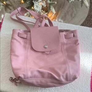 Longchamp Blush Pink Leather Backpack